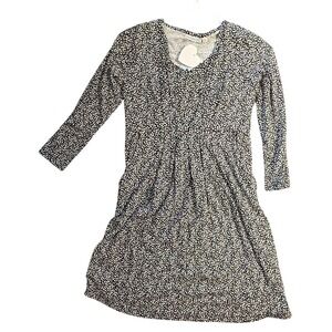 Nursing Dress Black and White‎ Floral Long Sleeve Maternity NWT